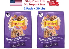 Purina Friskies Surfin and Turfin Dry Cat Food, Chicken, Whitefish, Salmon 60 lb