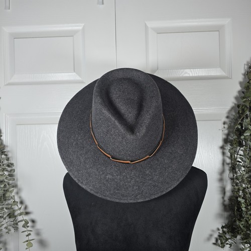 Unisex Wide Brim Tear Drop 100% Wool Fedora Style Hat Scarlett Begonia