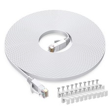 Cat6 Flat Ethernet Cable 20 FT White RJ45 Computer LAN Network Patch Cable Cord