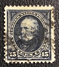 US Stamp, Scott #274, 1895 15c Henry Clay, Dark Blue, DLWM, Perf 12 / Used