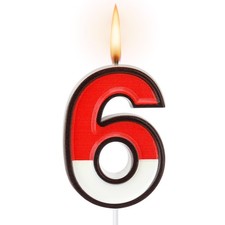 Conelist Cartoon Red and White Birthday Cake Candle Numeral Birthday Cake Top...