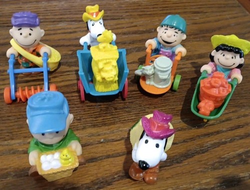 1990 Mcdonalds Peanuts Charlie Brown Snoopy Happy Meal Toys Complete Set