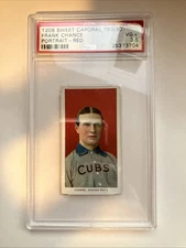 1909 T206 Frank Chance Portrait Red Background Sweet Caporal 150 3.5 VG+