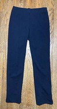Vince Pants Size XS Black Viscose Slim Straight Elastic Waist Trousers Mid Rise