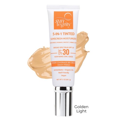 Suntegrity Tinted 5 in 1 Mineral Sunscreen for Face SPF 30-2 oz GOLDEN LIGHT