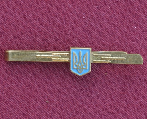 Old Vintage TIE CLAMP /TRYZUB TRIDENT /Coat of Arms Ukraine Army Officer Uniform
