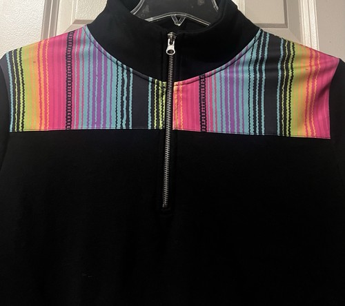 Crazy Train ~ Jacket ~ Women’s ~ Medium ~ Pullover ~ Black & Multicolored - Picture 3 of 24