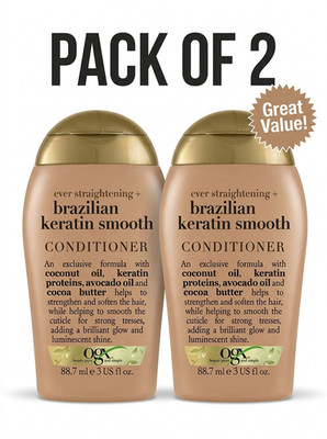 OGX Brazilian Keratin Smooth Conditioner 88,7 ml Reisegröße 2er Pack