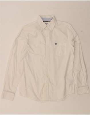 CHAPS Herren Oxford Hemd Small Weiß Baumwolle DP92
