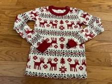 Hanna Andersson Boy SZ 10 or 140 Fair Isle Reindeer Snug Fit Organic Cotton PJ