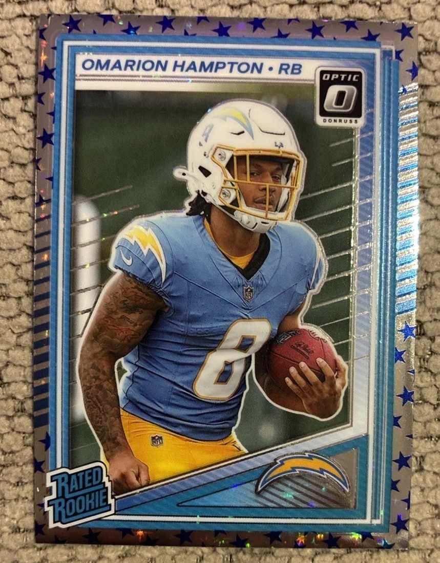 2025 Donruss Optic Football Omarion Hampton Star Emoji Prizm Rated Rookie #212 