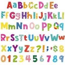 134 PCS 5 Inch Bulletin Board Letters Alphabet Numbers Combo Set Colorful Pun...
