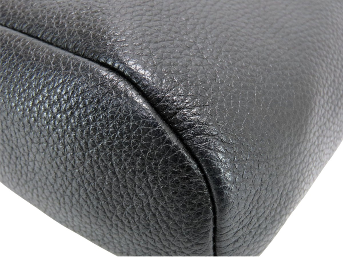 PRADA VITELLO DAINO Triangle Logo Leather Sling Bag NERO Black