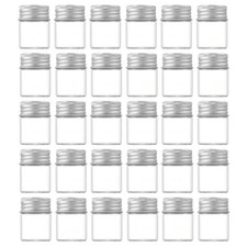30 Pack 15ml/0.5Oz Clear Glass Jars with Aluminum Screw Lids Small Refillable...
