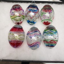 Vtg Blown Glass mix color EASTER Egg Ornament...