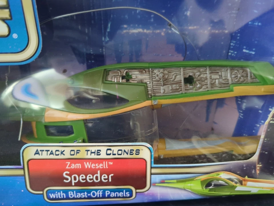 Star Wars AOTC Zam Wessel’s Speeder MISB Hasbro 2002 - - Imagem 2 de 4