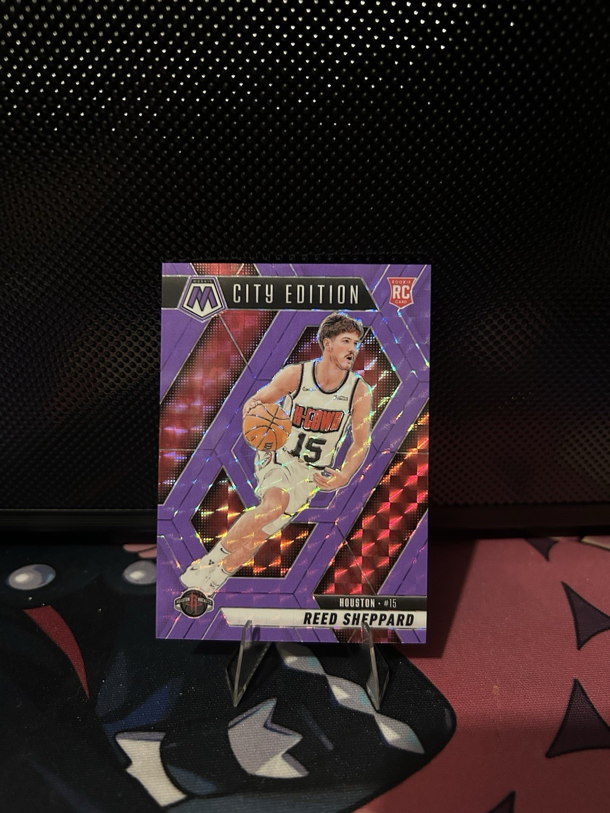 2024-25 Panini Mosaic - City Edition Reed Sheppard #276 Fluorescent Purple /249