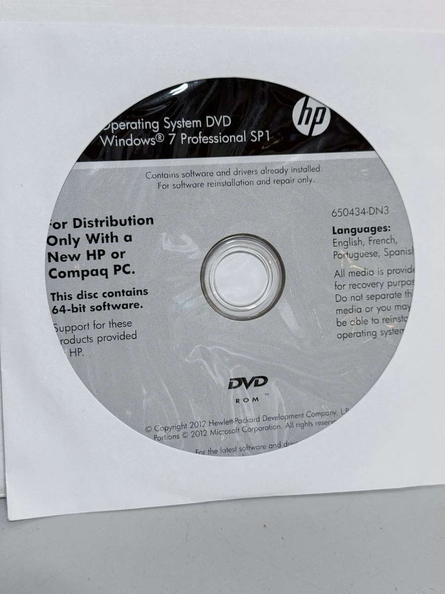 HP Microsoft Windows 7 DVD Computer Software for sale | eBay