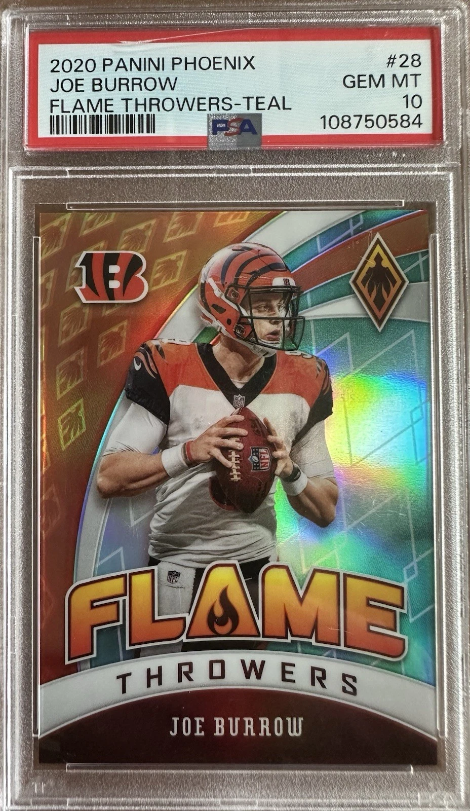 Joe Burrow Panini Phoenix Flame Throwers #28 Teal