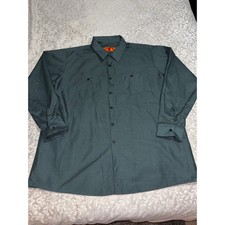 Red Kap Mens 3XL Long Sleeve Work Shirt Spruce Green Button Up Utility F25 
