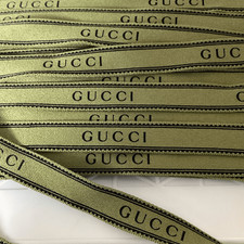 Authentic GUCCI Ribbon Olive Green Sell By The Yard 5/8  Wide New