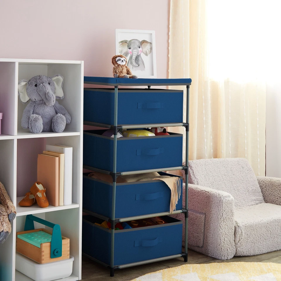 4-Tier Closet Dresser with Drawers - Organizer and Storage (Navy Blue) - Image 3 of 4