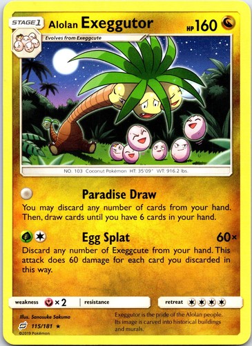 Alolan Exeggutor 115/181 Rare Team Up Pokemon NM