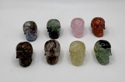 Stone Crystal Small Skull Resin lot of 8