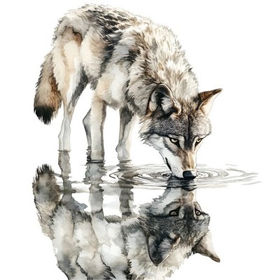 Winter Wolf 9x9 cm Autoaufkleber Sticker Fantasy Tiermotiv