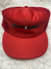 Vintage Rayovac Hat Cap Snapback Red Mesh Trucker Advertising