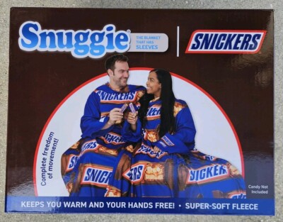Snuggie Snickers Candy Bar 71'' x 54'' Super Soft Fleece Blanket that has Sleeves