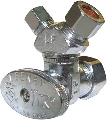 Plumb Pak PP2904VLF 3-Way Stop Valve, 5/8 X 3/8 X 1/4 X Compression, Chrome Plat