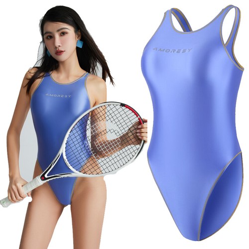 Sexy Traje de baño brillante para mujer AMORESY Spandex de una pieza Traje de baño Leotardos Traje de baño - Imagen 1 de 57