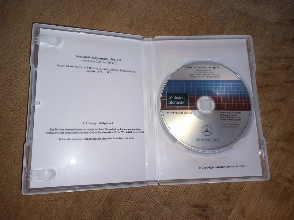 Original Mercedes Benz W123, WIS, Werkstatthandbuch, Reparaturhandbuch auf CD - Bild 1 von 4