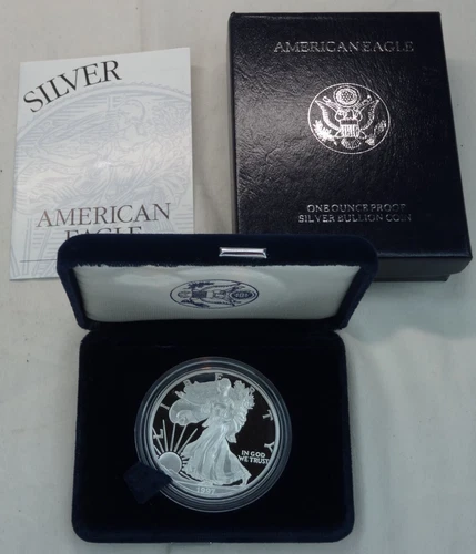 1997-P Proof American Silver Eagle Dollar $1 Box & COA US Mint Bullion OGP