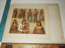 Rare Antique America Imp Firmin Didot et Cie Paris Brandin Tribal Art Print
