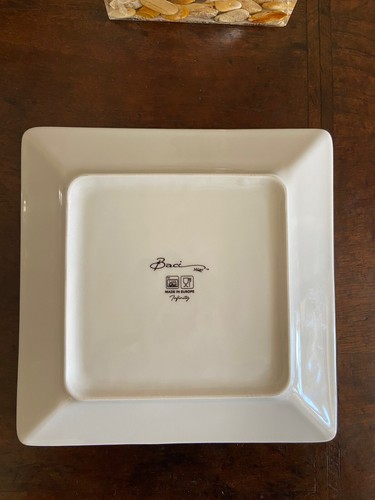 An Italian Porcelain Square Plate Bowl by Baci Milan Infinity range, 21cm sq - Picture 7 of 11