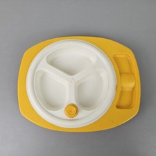 Fisher Price Fun with Food 2150 - Baby Mealtime Plate - 1986 Yellow  White