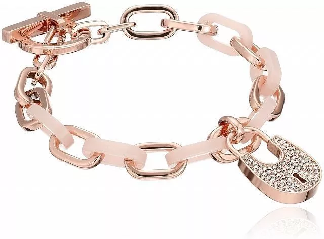 Michael Kors Smooth Leather Padlock Bangle Bracelet - Macy's