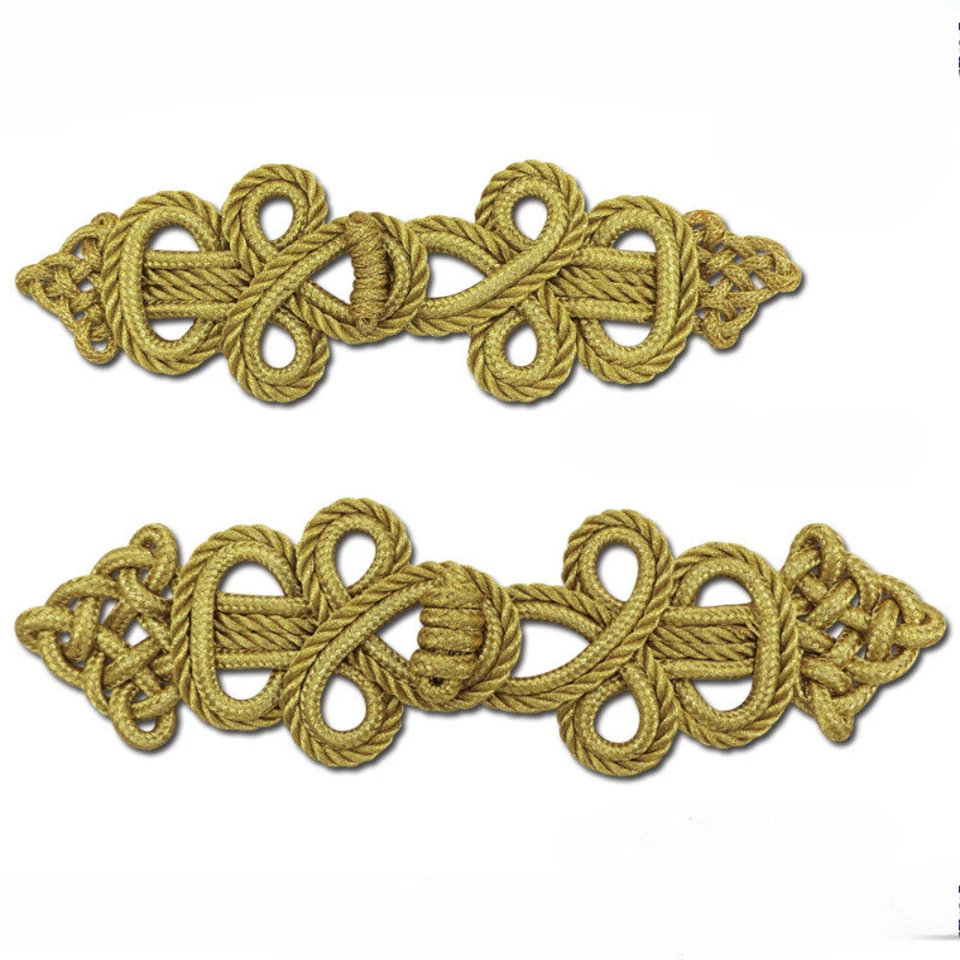 1x Uniform Knot Buttons Applique Patch Baroque Suit Costume Cord Accessory Decor - Image 2 of 4