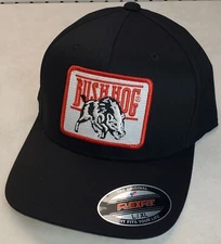 Bush Hog Patch on Flexfit 6277 Black Hat L/XL 7 1/8 - 7 5/8"