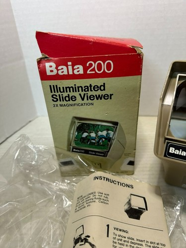 Baia 200 Illuminated Slide Viewer 2X Magnification for 2 x 2 Slides NO BULB VTG - Picture 3 of 5