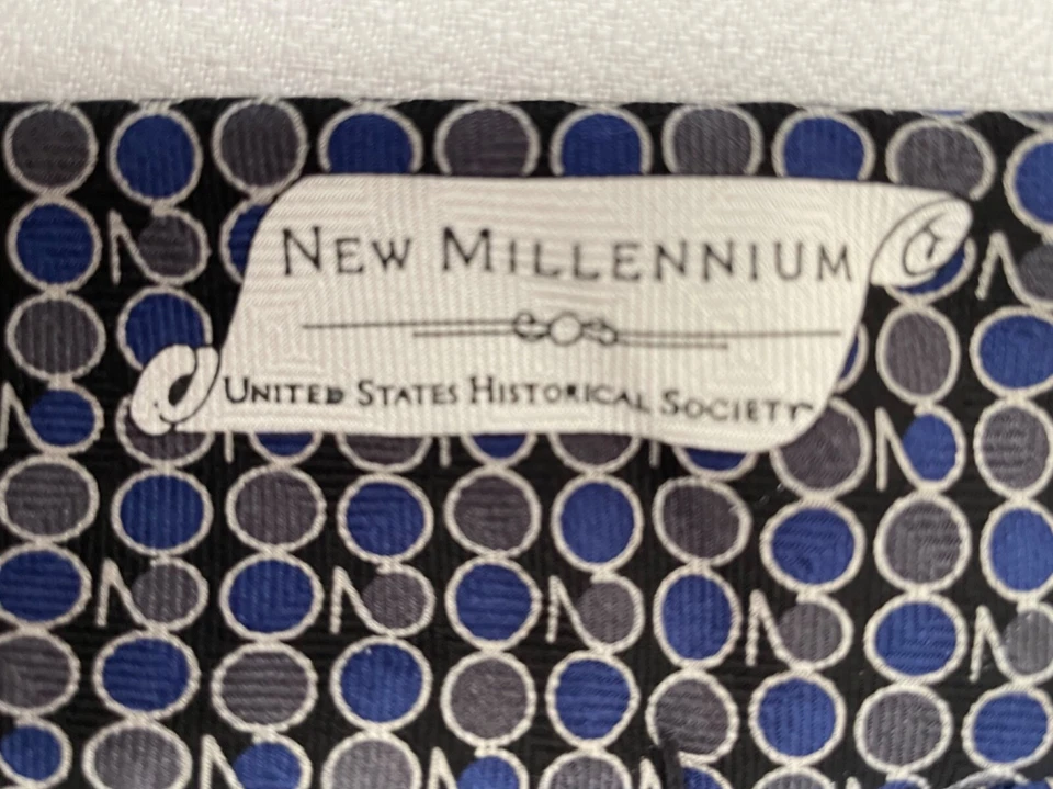 Corbata de seda The Millennium azul Y2K 2000 programa de computadora sociedad histórica Foto 4 de 4