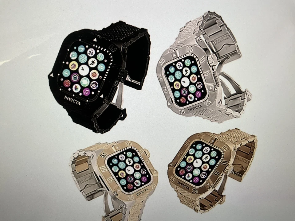 GENUINE DIAMOND BEZEL/INVICTA Band For APPLE WATCH 44mm 1.49 CTW DIAMONDS - Image 3 of 4