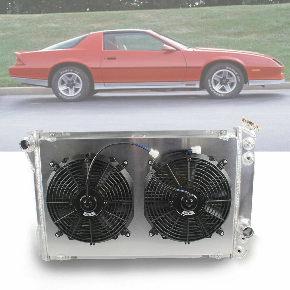 4Row Radiator+Shroud+Fan For 1982-1992 1991 Chevy Camaro Iroc-Z RS Z28 V8 CC951 - Image 2 of 4
