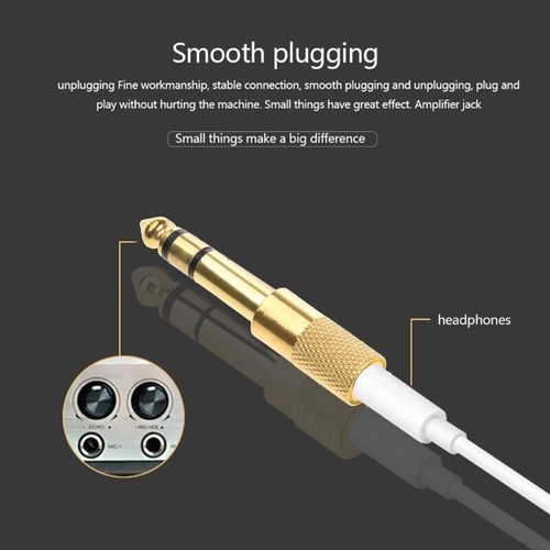 Jack Plug 6.35mm Male To 3.5mm Female Adapter Connector Gold Plated Copper - Afbeelding 3 van 8