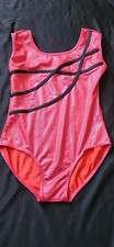 Arshiner Girls Gymnastics Leotard Metallic Shiny Pink Black Stripes Ballet 16