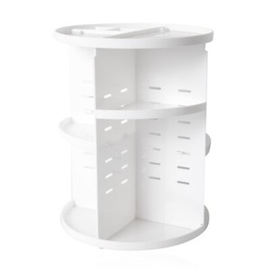 White Rotating Makeup Organizer Rotates 360 Degrees Beauty Makeup Storage - Click1Get2 Offers