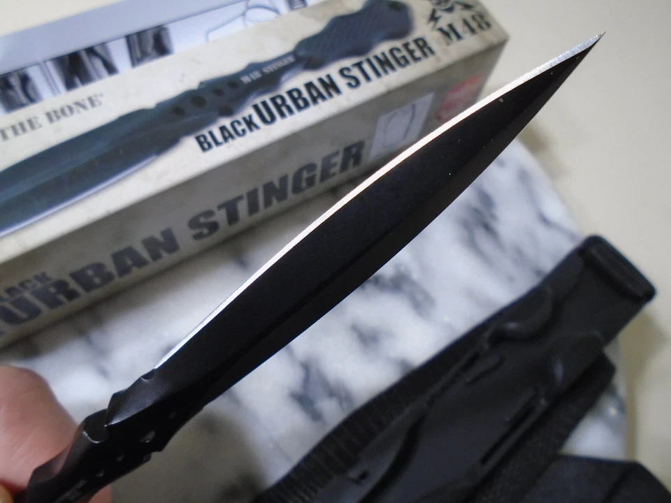 M48 Urban Stinger Black Dagger Dual Edge Knife Spike Full Tang UC2937 8" OA New - Image 3 of 4