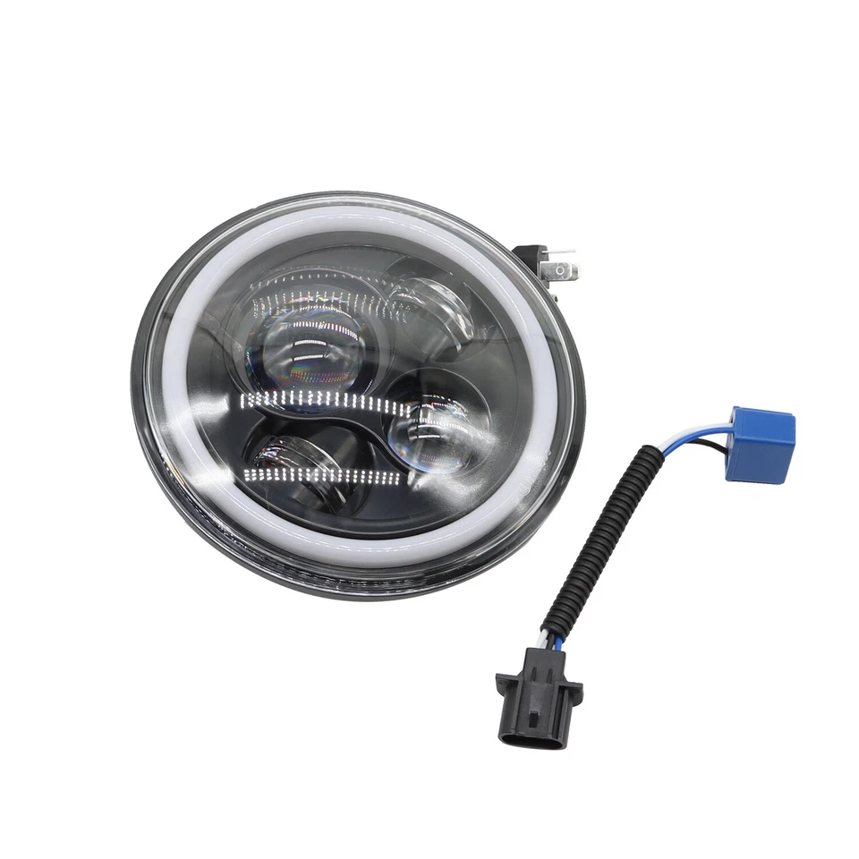 For Honda Harley Yamaha Indian 7" inch Motorcycle LED Headlight Projector DRL Foto 3 de 4